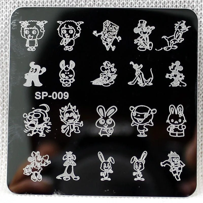 Nail Stamping Plates Cartoon Stamping Plate  SP Design Nail Art Image Plate Equipment Stamp Stamping Plates Manicure Template-Nail Inspo