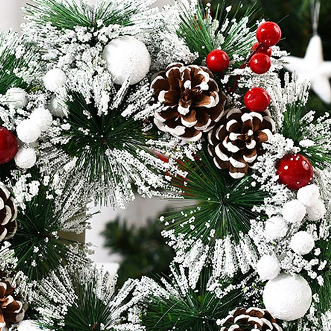 Snowing Pine Cone Winter Wreath
