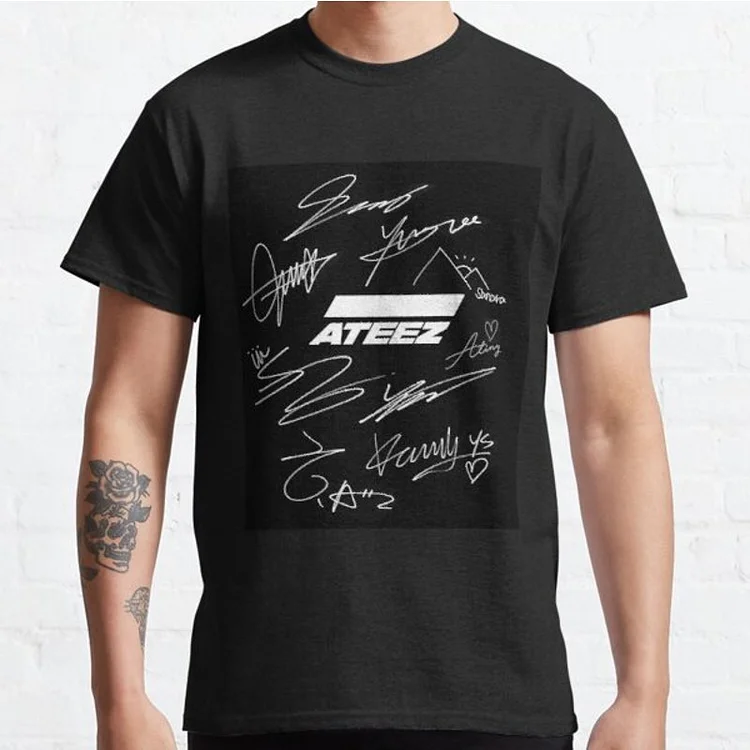 Ateez Logo Signatures Black Classic T-Shirt