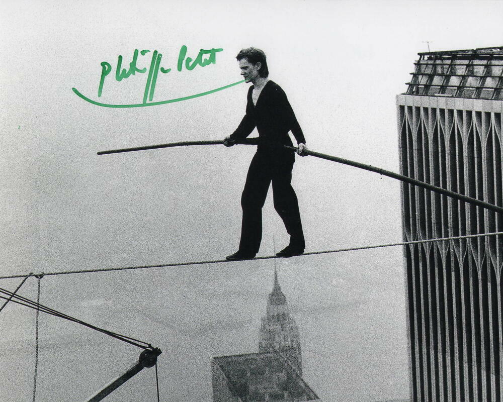 PHILIPPE PETIT SIGNED AUTOGRAPH 8X10 Photo Poster painting - LEGENDARY WORLD TRADE CENTER WALKER