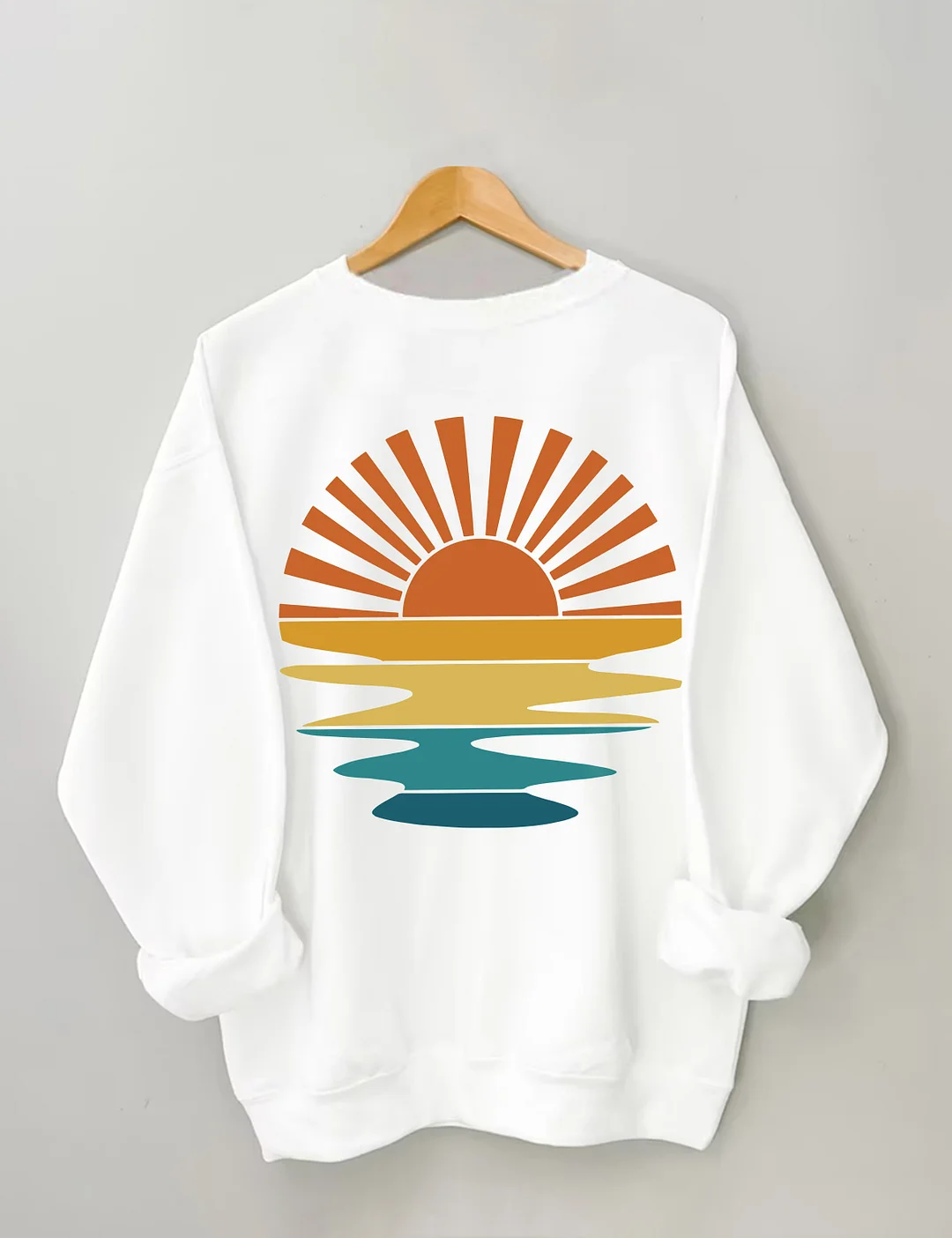 Retro Sunset Rays Wavy Sweatshirt