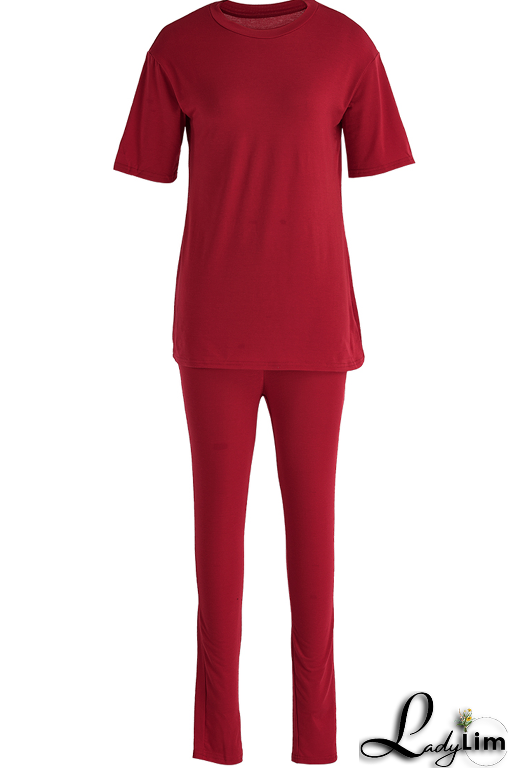 Black Sexy Solid Split Joint O Neck Plus Size