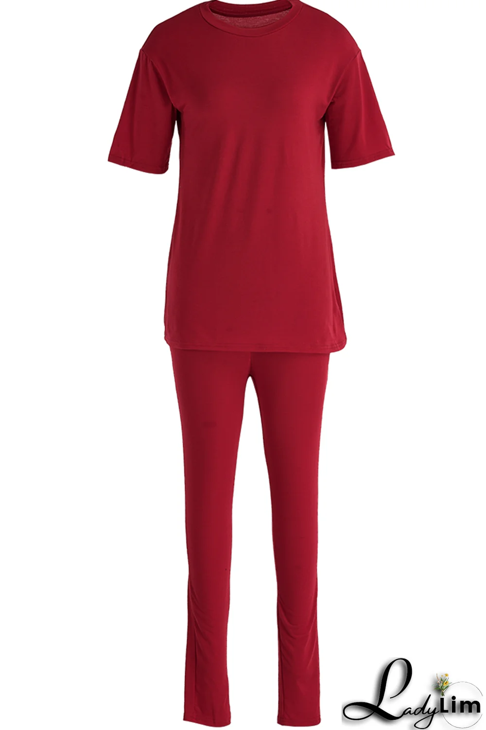 Black Sexy Solid Split Joint O Neck Plus Size