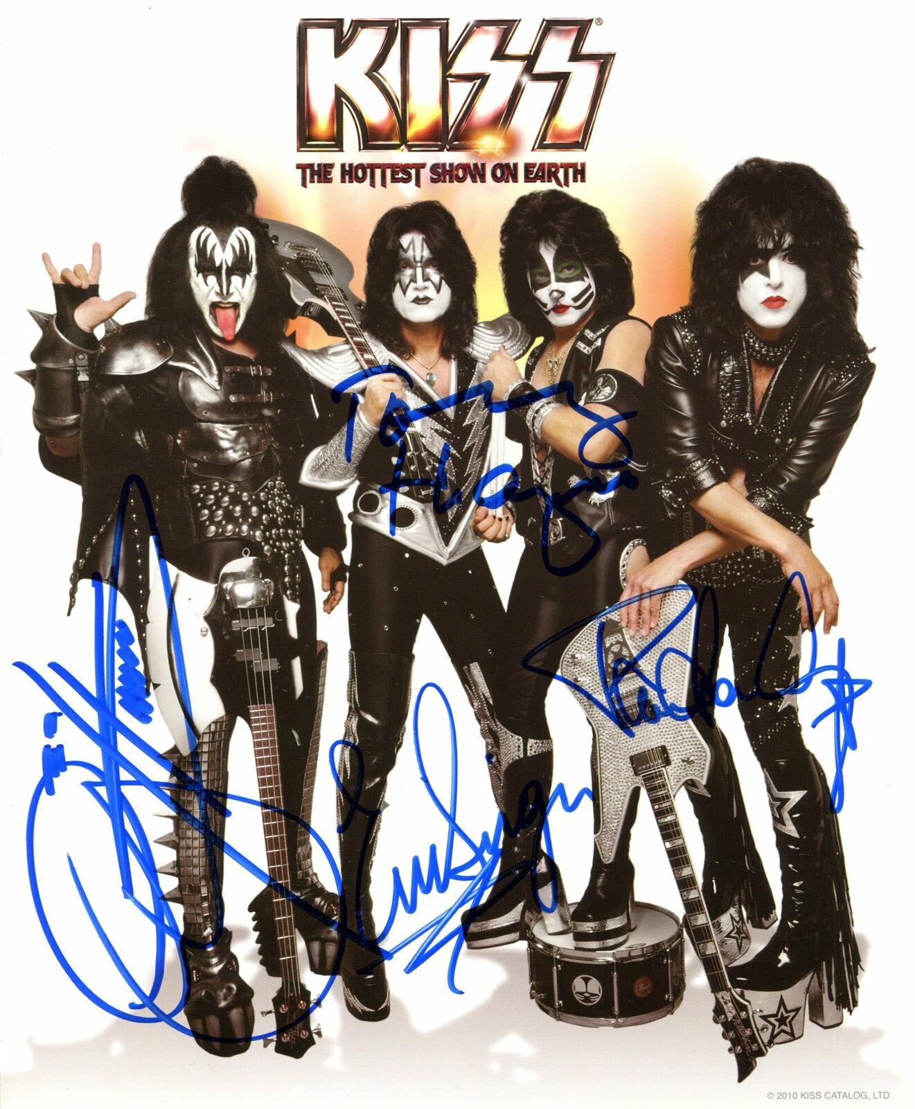 Kiss Rock Band 签名、人签名促销照片