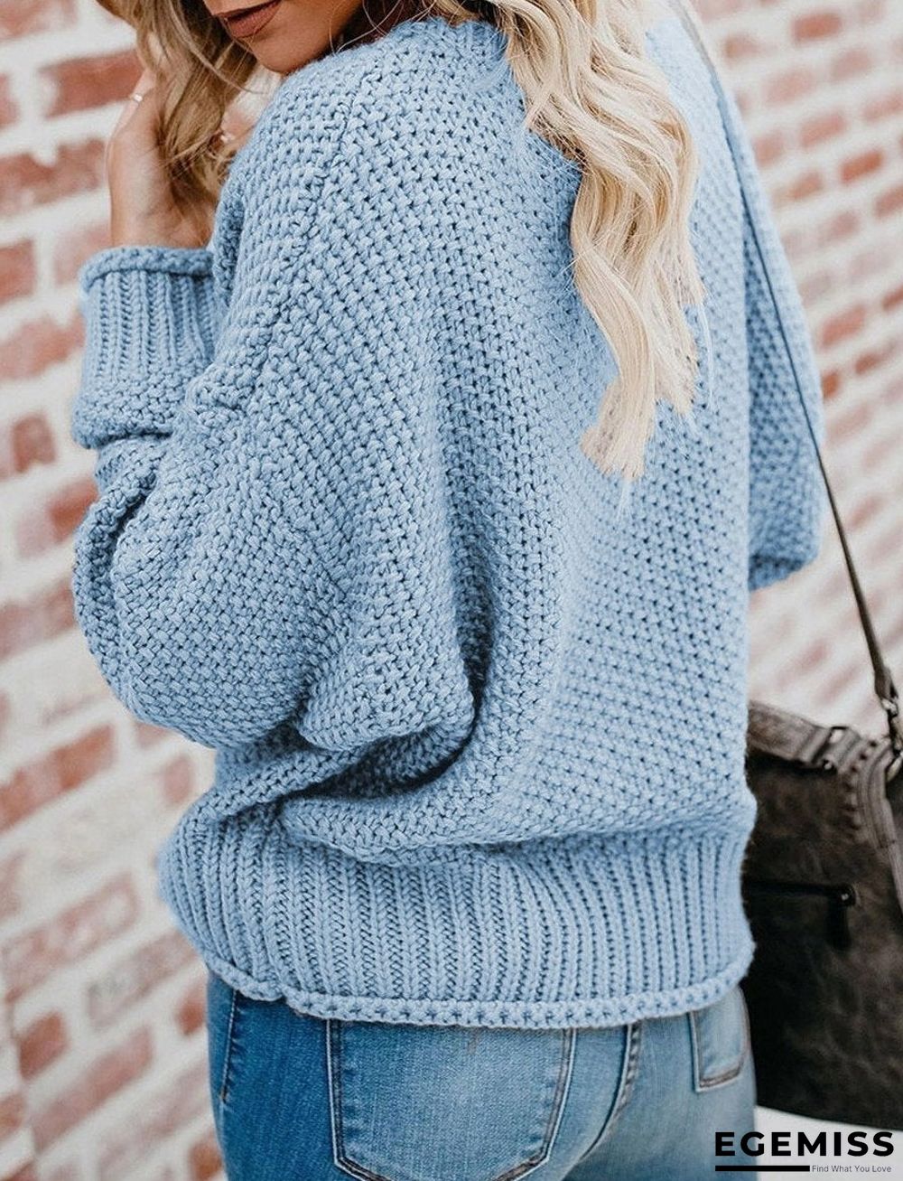 Autumn And Winter Loose Knit V-neck Pullover Sweater | EGEMISS
