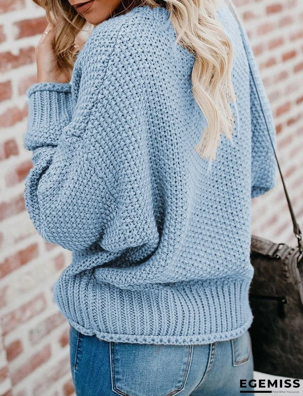 Autumn And Winter Loose Knit V-neck Pullover Sweater | EGEMISS