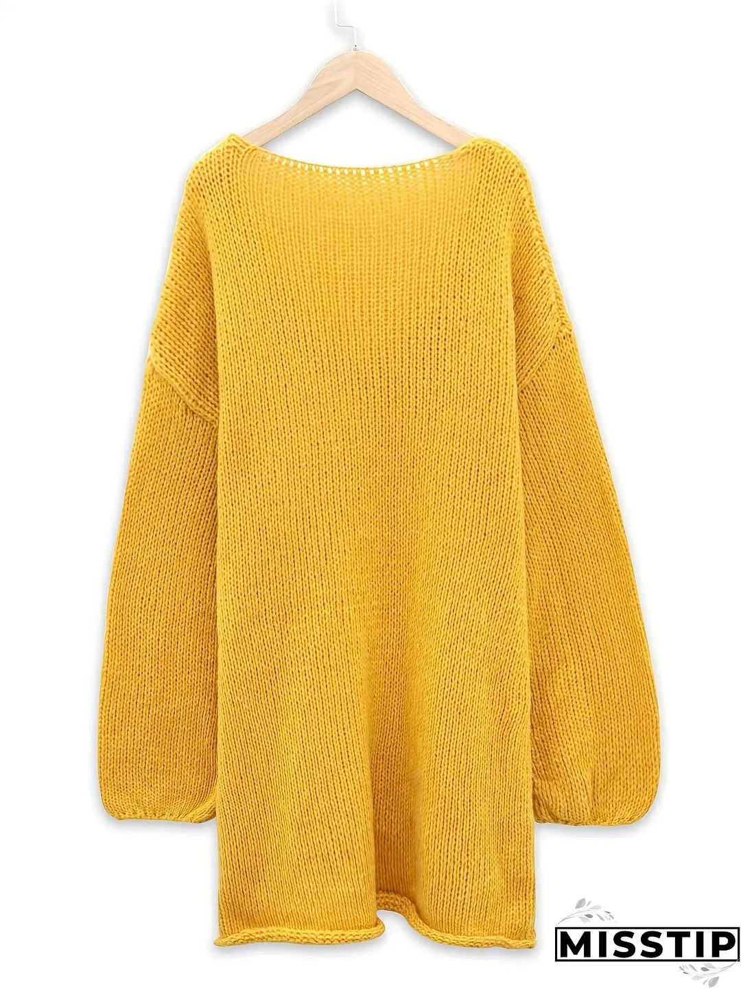 Checkered Pattern Knit Sweater for Women