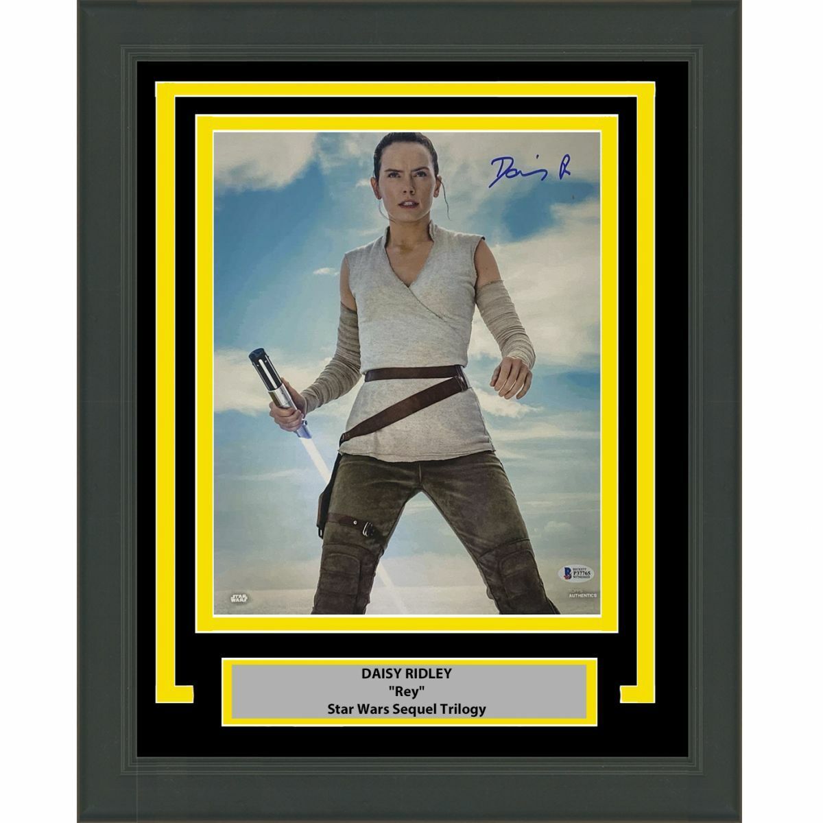 FRAMED Autographed/Signed DAISY RIDLEY Rey Star Wars 11x14 Photo Poster painting BAS COA #1