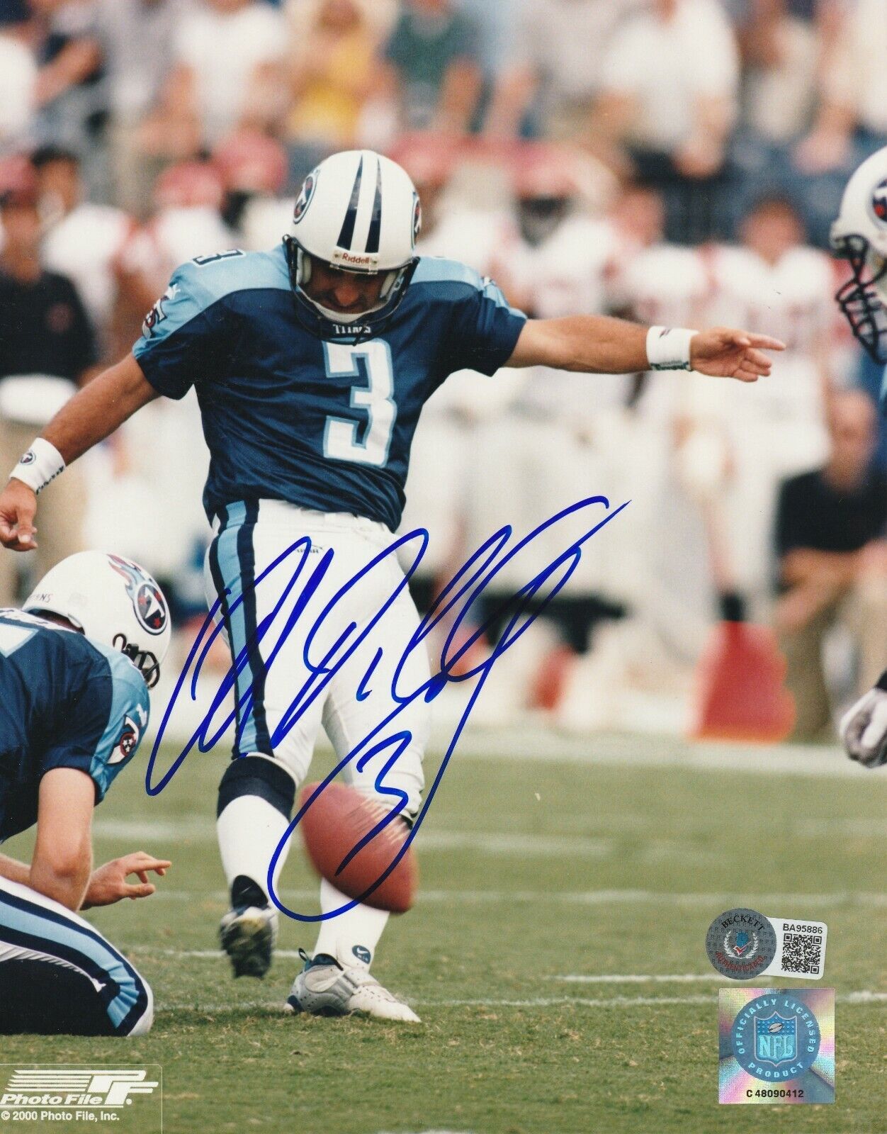 AL DEL GRECO Signed Tennessee TITANS 8x10 Photo Poster painting with Beckett COA (BAS)