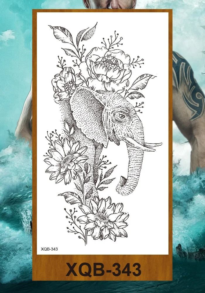 Temporary Tattoo Stickers Woman Girl Arm Chest Neck Ankle Fake Tatoo Flower Cute Flower Fox Owl Elephant Deer Horse Hummingbird