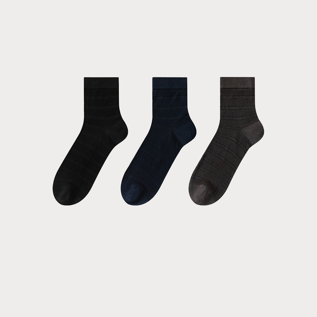 Men's Cooling Socks 3-Pack - Breathable & Soft For Home Comfort REAL SILK LIFE