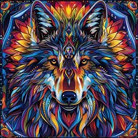 Mandala Wolf Pattern - Diamond Painting