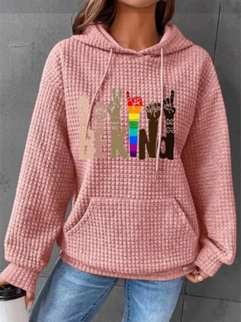 Women'sn Graphic Printed Solid Color Scoop Neck Long Sleeve Top
