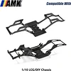 AMK 1/10 Scale Transmission Kit OD Transfer Case Gearbox with 30% Overdrive Gear Box 3Pcs Driveshafts for RC Crawler Axial SCX10 II Element Enduro DIY LCG Chassis (Black)