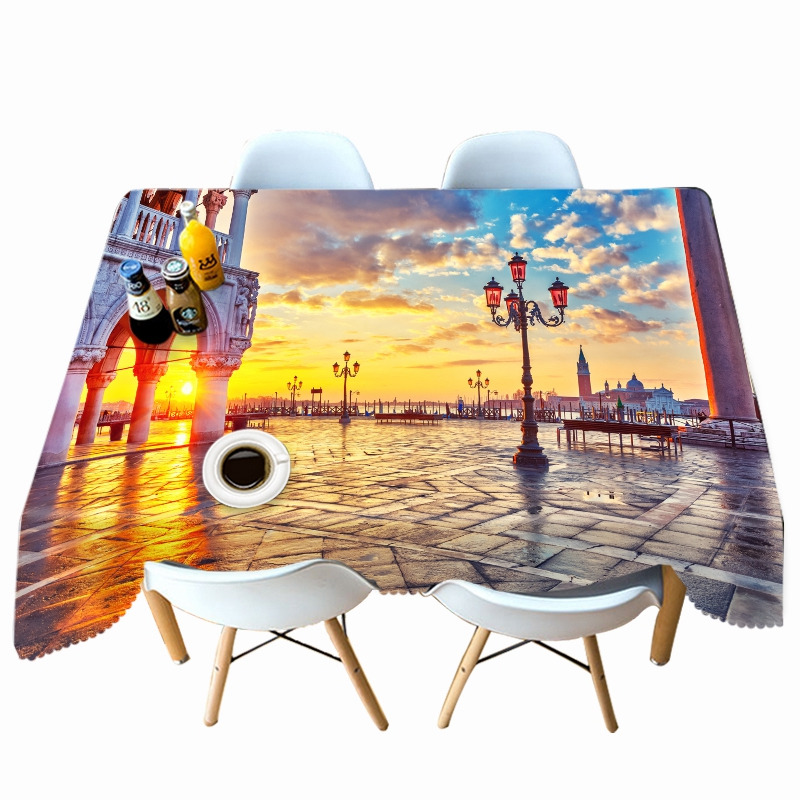 

Bay City View - 3D Tablecloth, 140*140cm, 501 Original