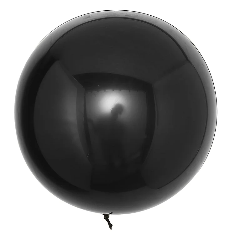 2 Pack Large Black Reusable UV Protected Sphere Vinyl Balloons 30"
