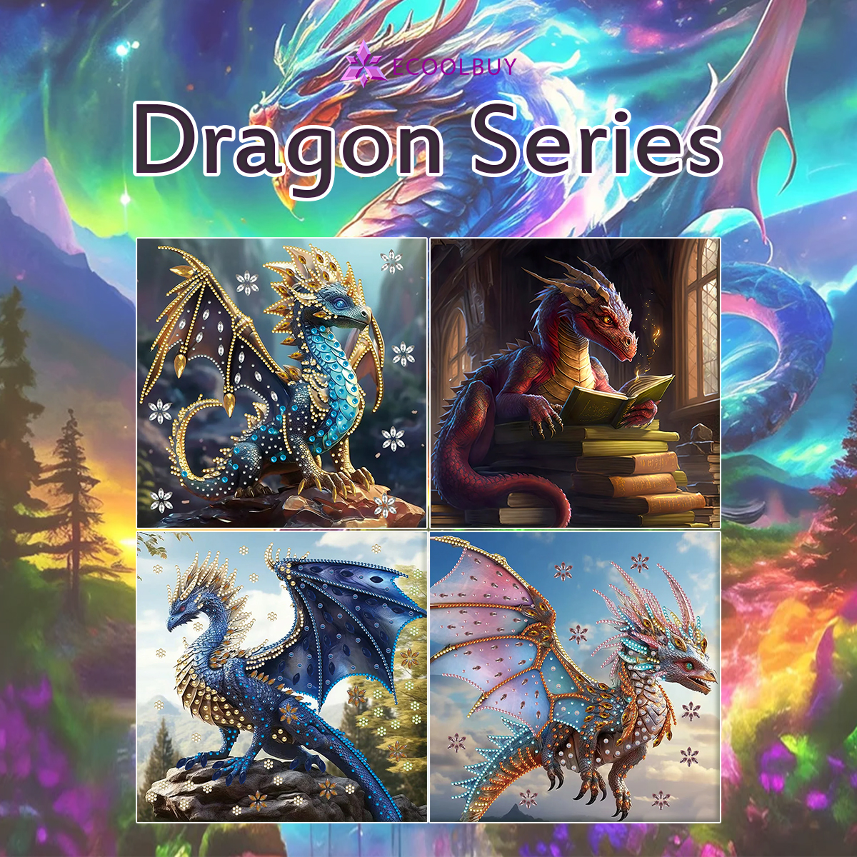 Ecoolbuy Diamond Painting Kits all Buy 4 Get 1 Free for 20,000+ Kits