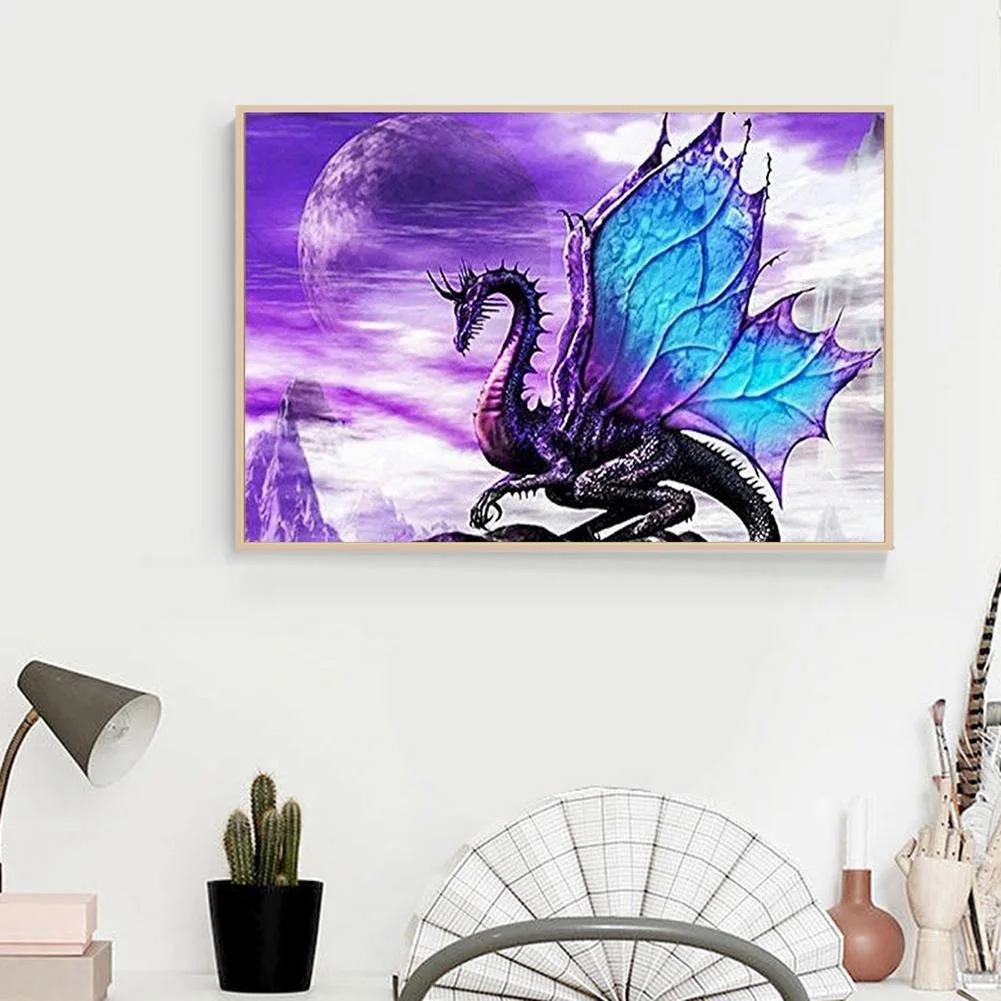 Diamond Painting - Full Round Drill - Purple Dragon(40*30cm)