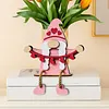 Wooden Valentines Gnome Figurines Decoration with Dangling Legs for Home Office