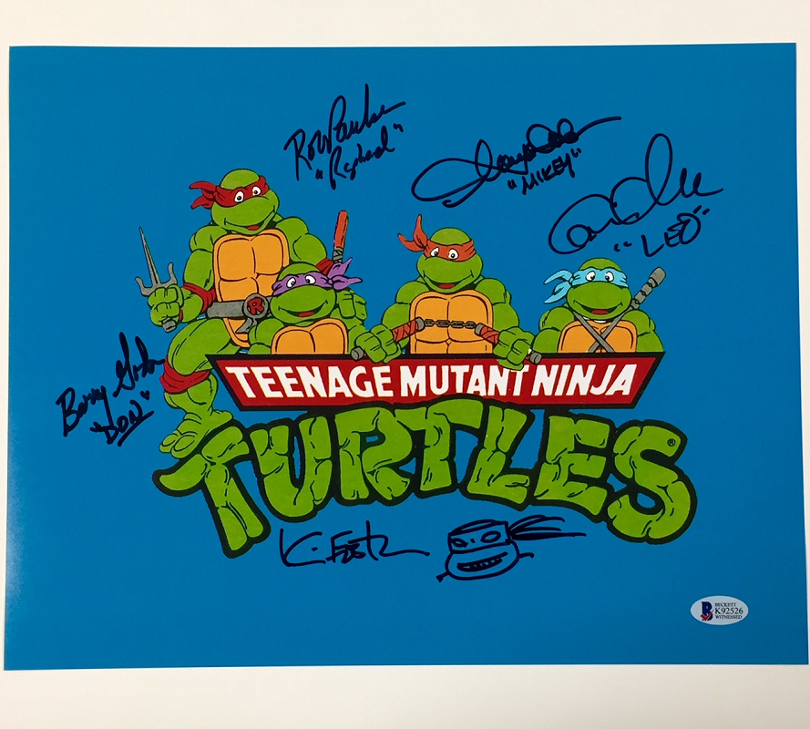 Teenage Mutant Ninja Turtles TMNT Cast (5) Signed 11x14 Photo Poster painting + Sketch BAS COA