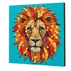 DIY Pre-Framed Lion Button Art Canvas Kit