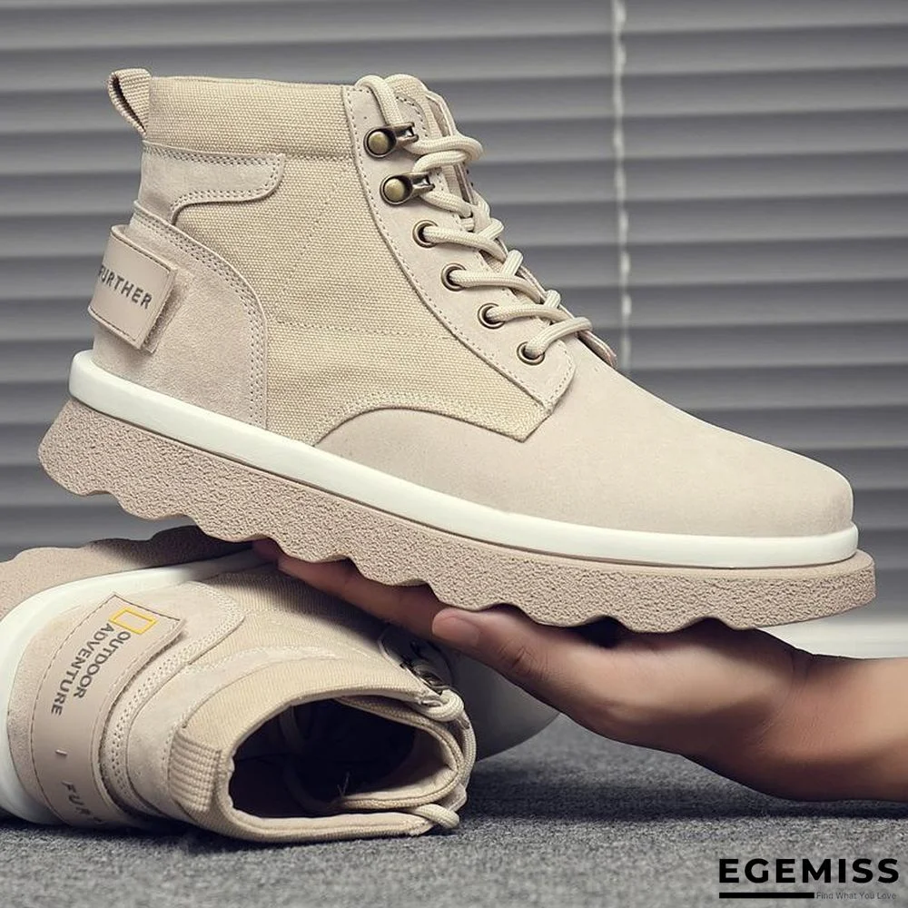 Autumn Martin boots men's new leather trend fashion high-top tooling boots retro British style mid-top men's shoes | EGEMISS