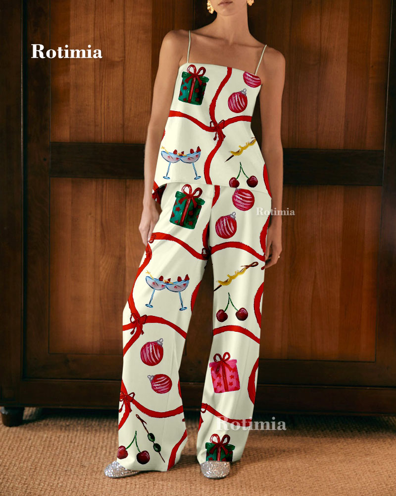 Holiday Gift Print suspender dress