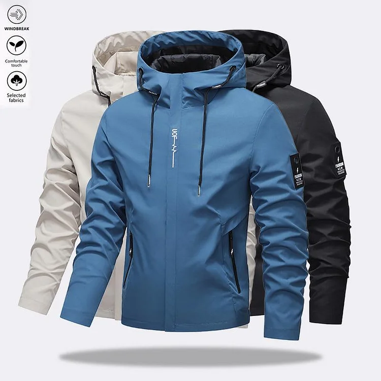 💧🌬️ Herren Kapuzenjacke &ndash; wasserdicht & winddicht mit Kordelzug. Ideal f&uuml;r Outdoor & Alltag. ✓ Strapazierf&auml;hig ✓ Atmungsaktiv. Jetzt entdecken! 🔥🧥