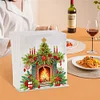 DIY Christmas Fireplace Acrylic Diamond Painting Napkin Holder Desktop Ornaments