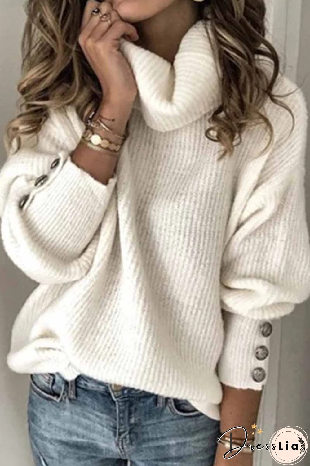 Fashion Casual Turtleneck Knitted Sweater