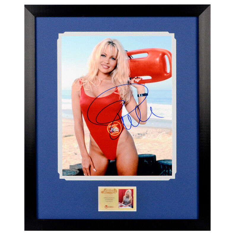 Pamela Anderson Autographed Baywatch C.J. Parker 11x14 Framed Photo Poster painting