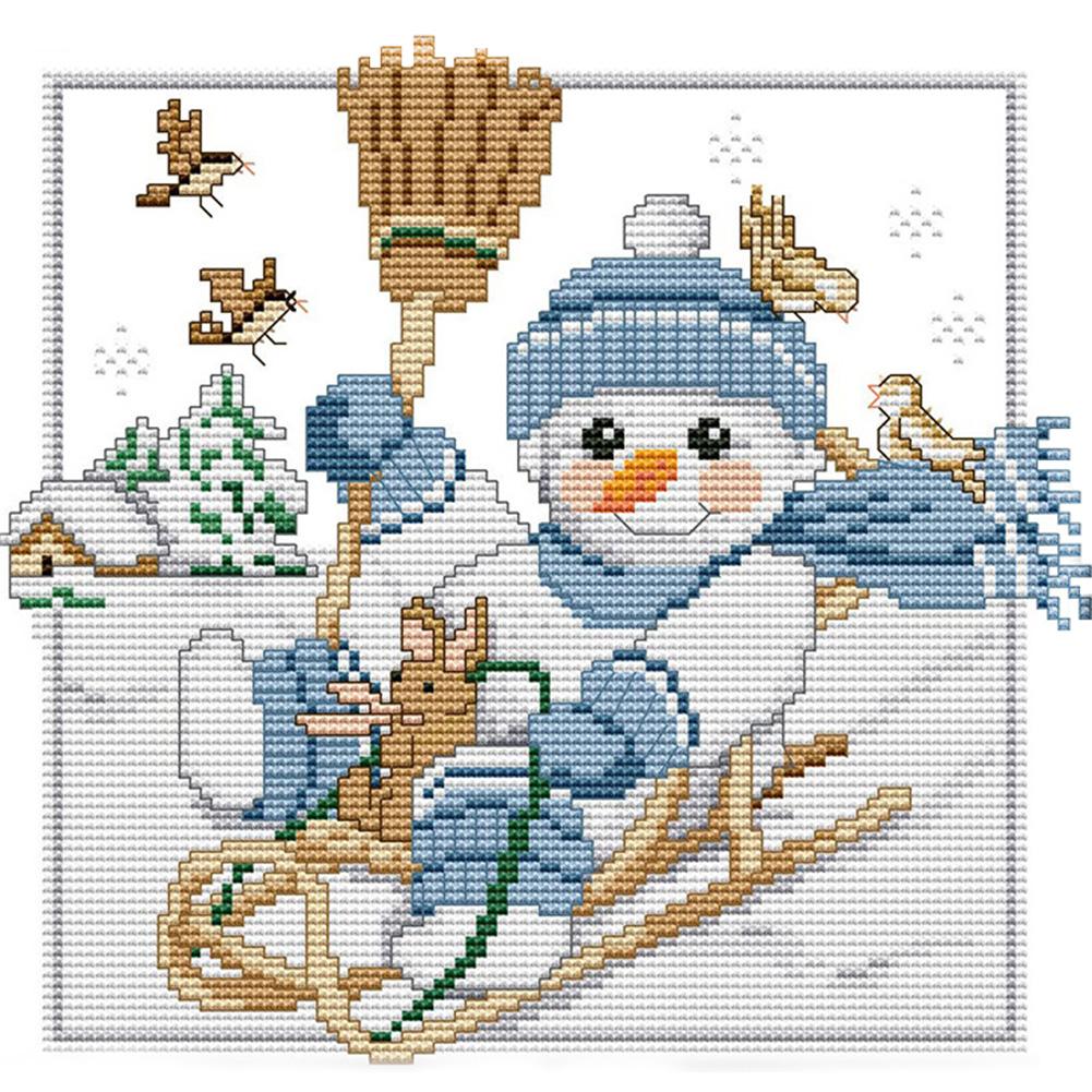 

Christmas Snowman - 14CT Stamped Cross Stitch - 27*25cm, 501 Original