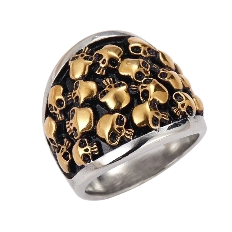 Jewelry Punk Skull Titanium Steel Plating Rings