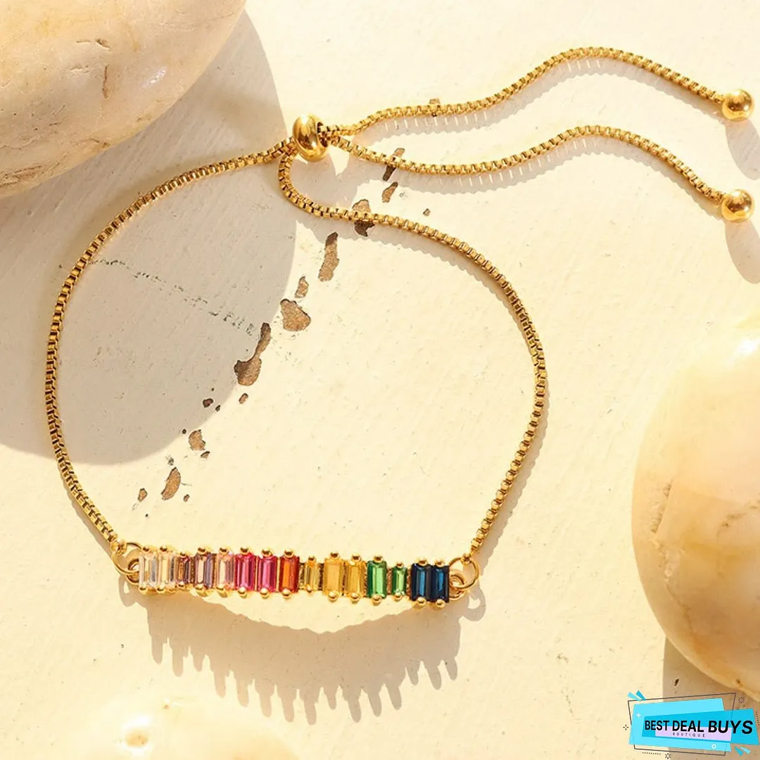 Contrast Zircon Titanium Steel Bracelet