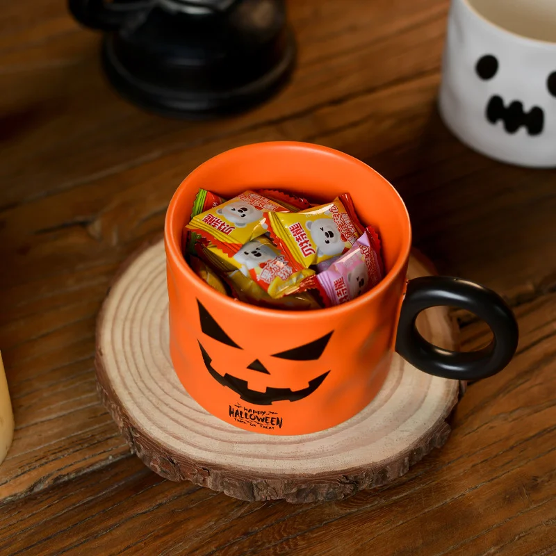 Halloween Gift Mug Durable Pumpkin Ceramic Cup