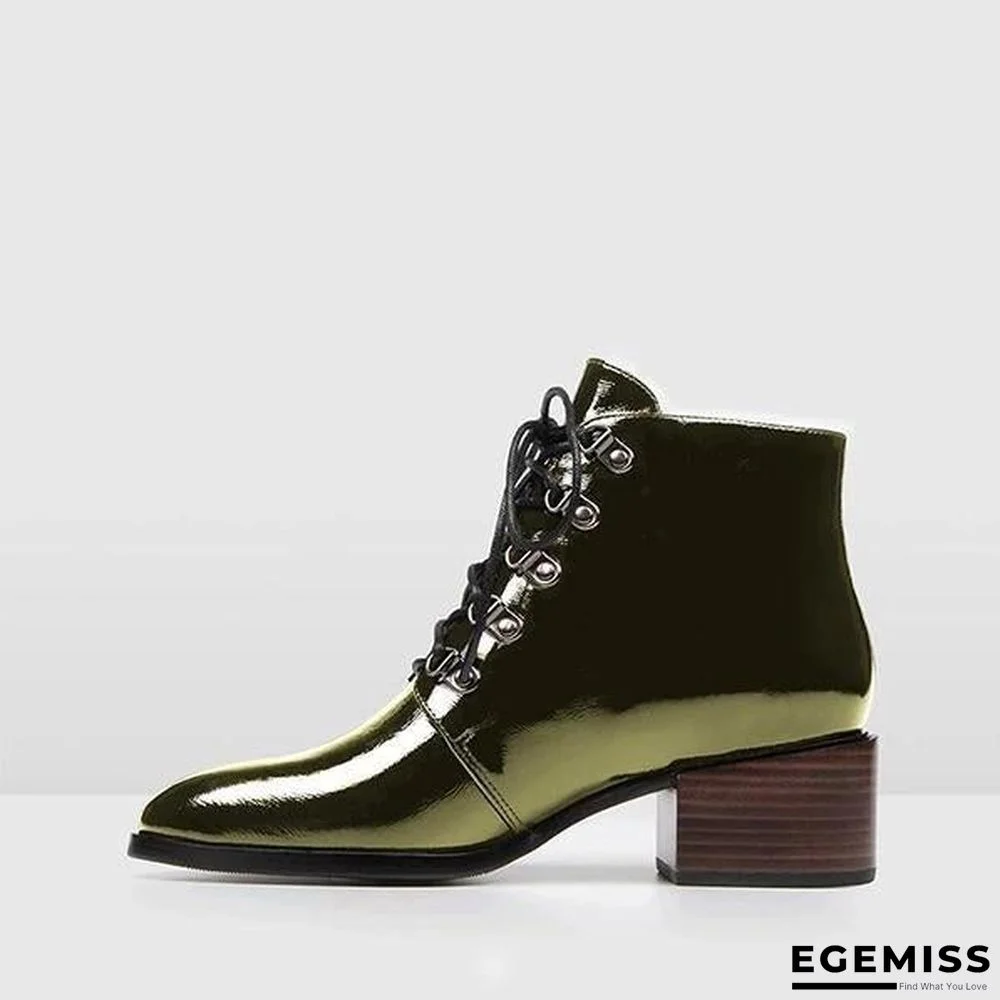 LADYS STYLISH  LACE-UP HEELS ANKLE BOOTS | EGEMISS