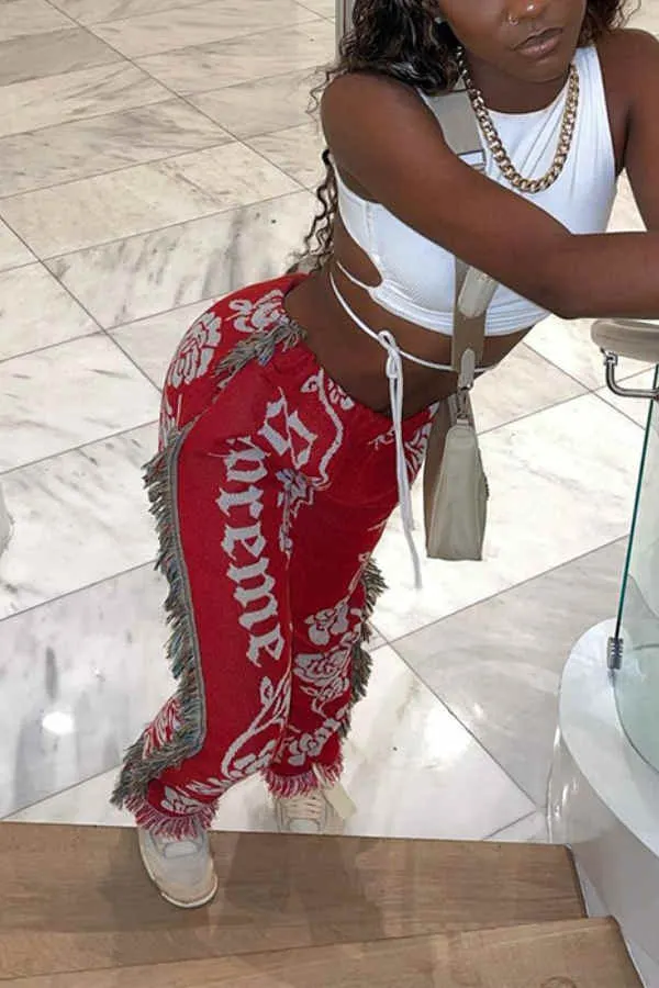 Designer Print Frilly Pants