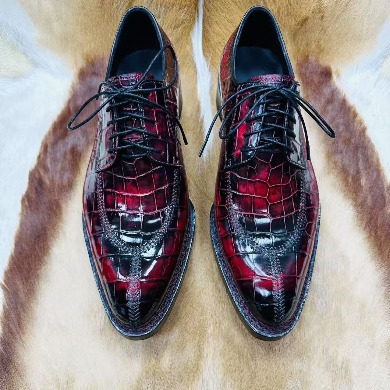 MY223 Crocodile Leather Dress Shoes/Derby Shoes For Men GOOCCIO   