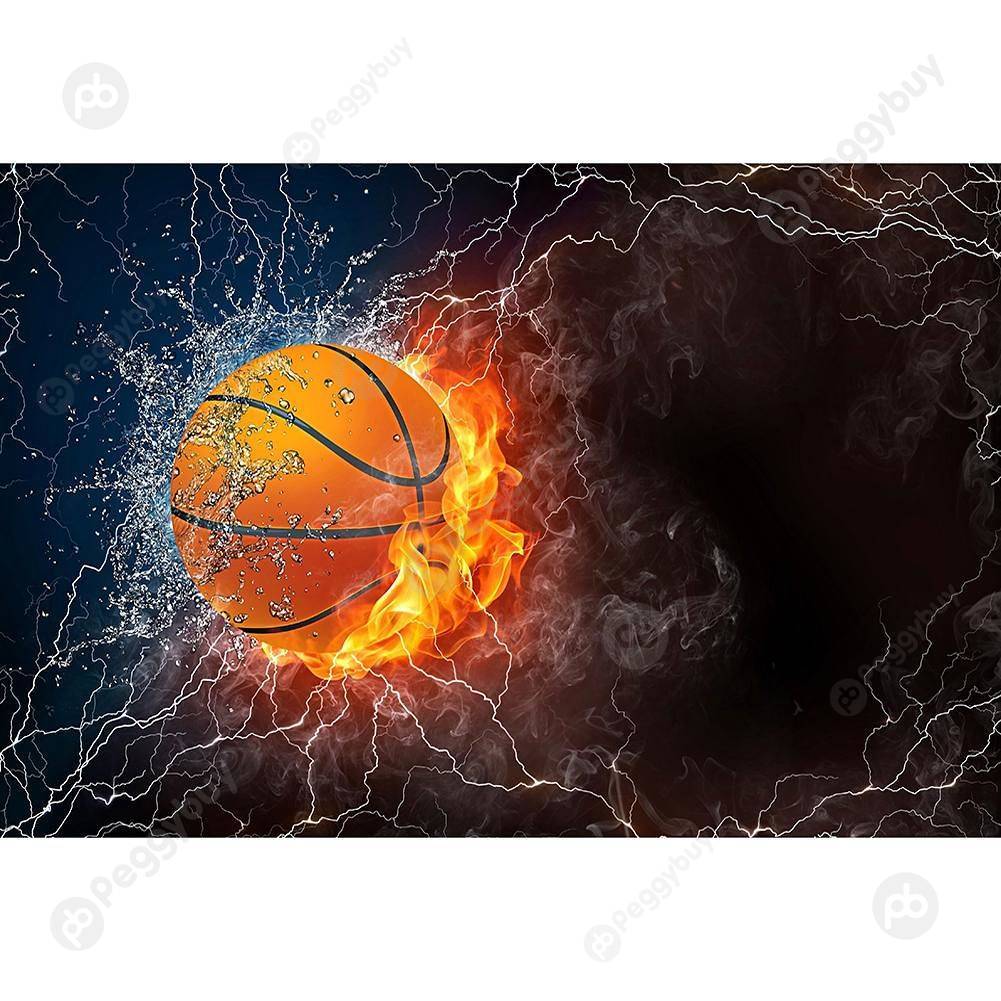 

30*40CM Round Drill Diamond Painting-Basketball, 501 Original