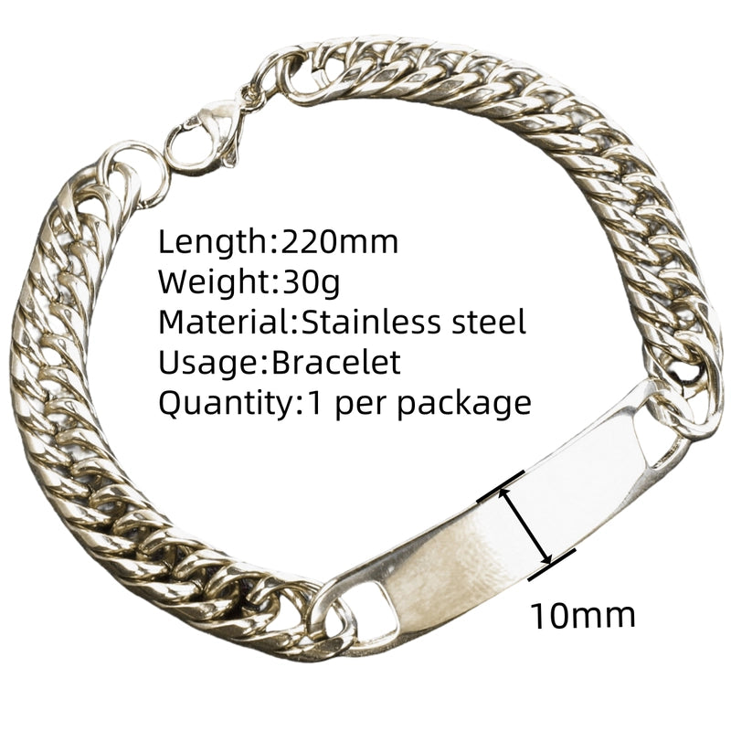 Hip-Hop Solid Color 304 Stainless Steel Plating Unisex Bracelets