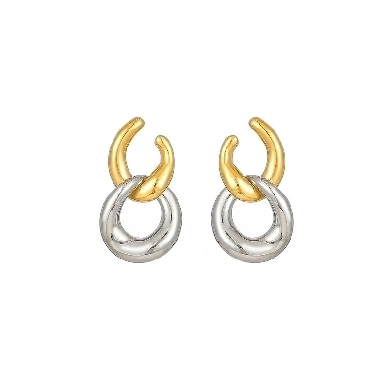 1 Pair Minimalist Color Block Plating 304 Stainless Steel Gold Plated Drop Earrings