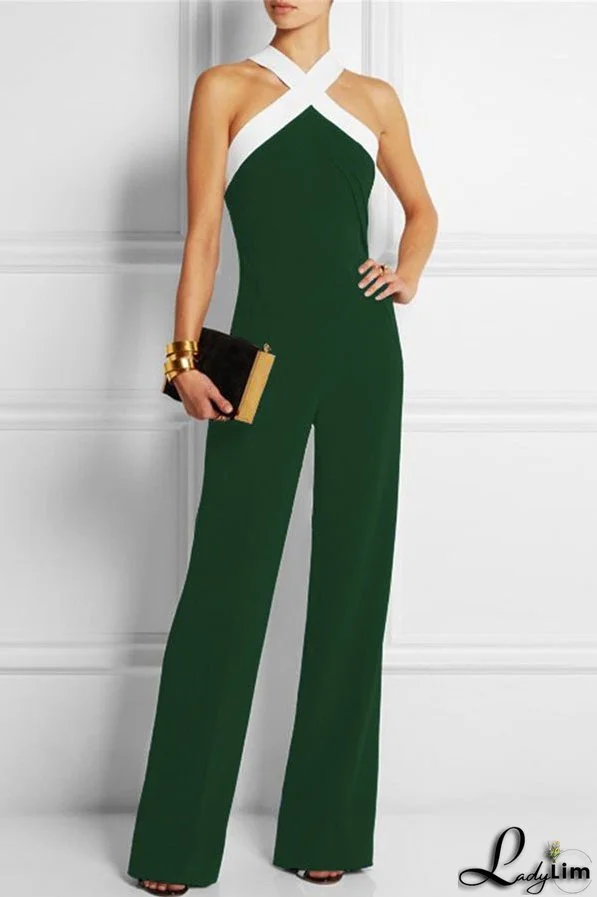 Criss-cross Halter Sleeveless Jumpsuit