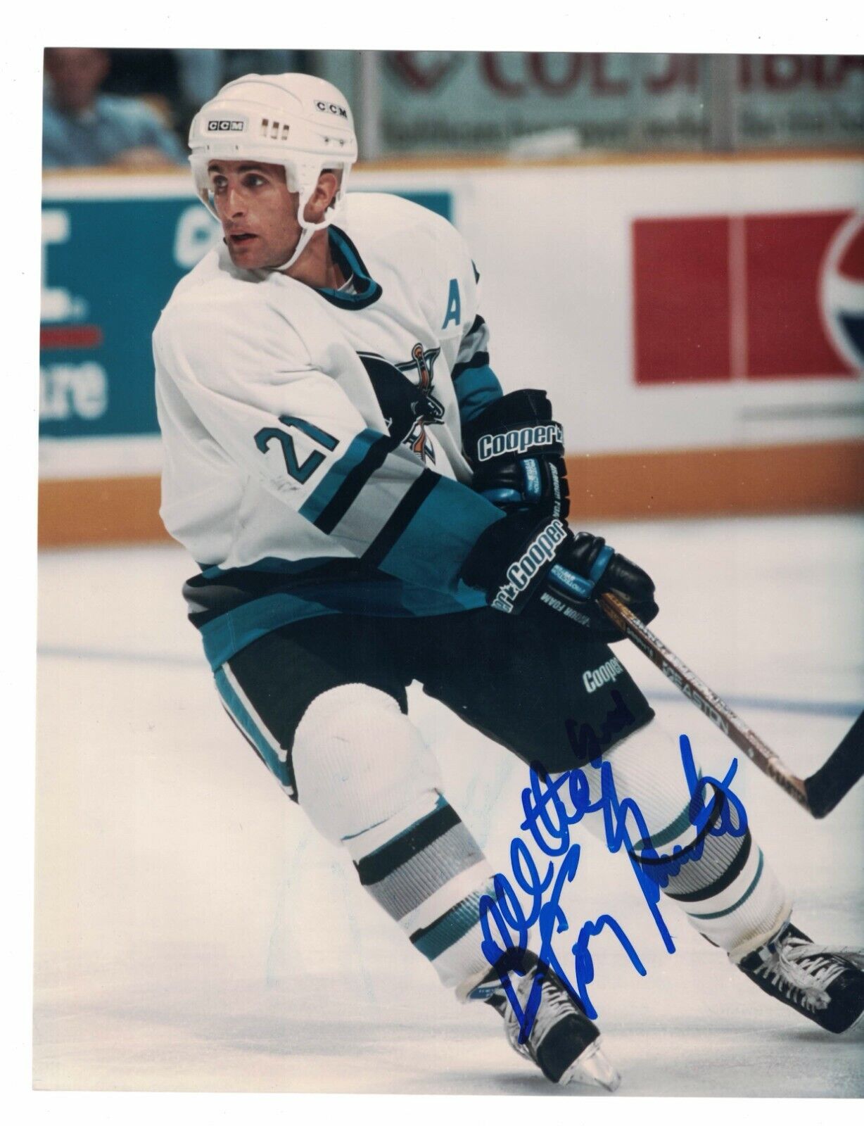 Tony Granato San Jose Sharks Signed 8 x 10