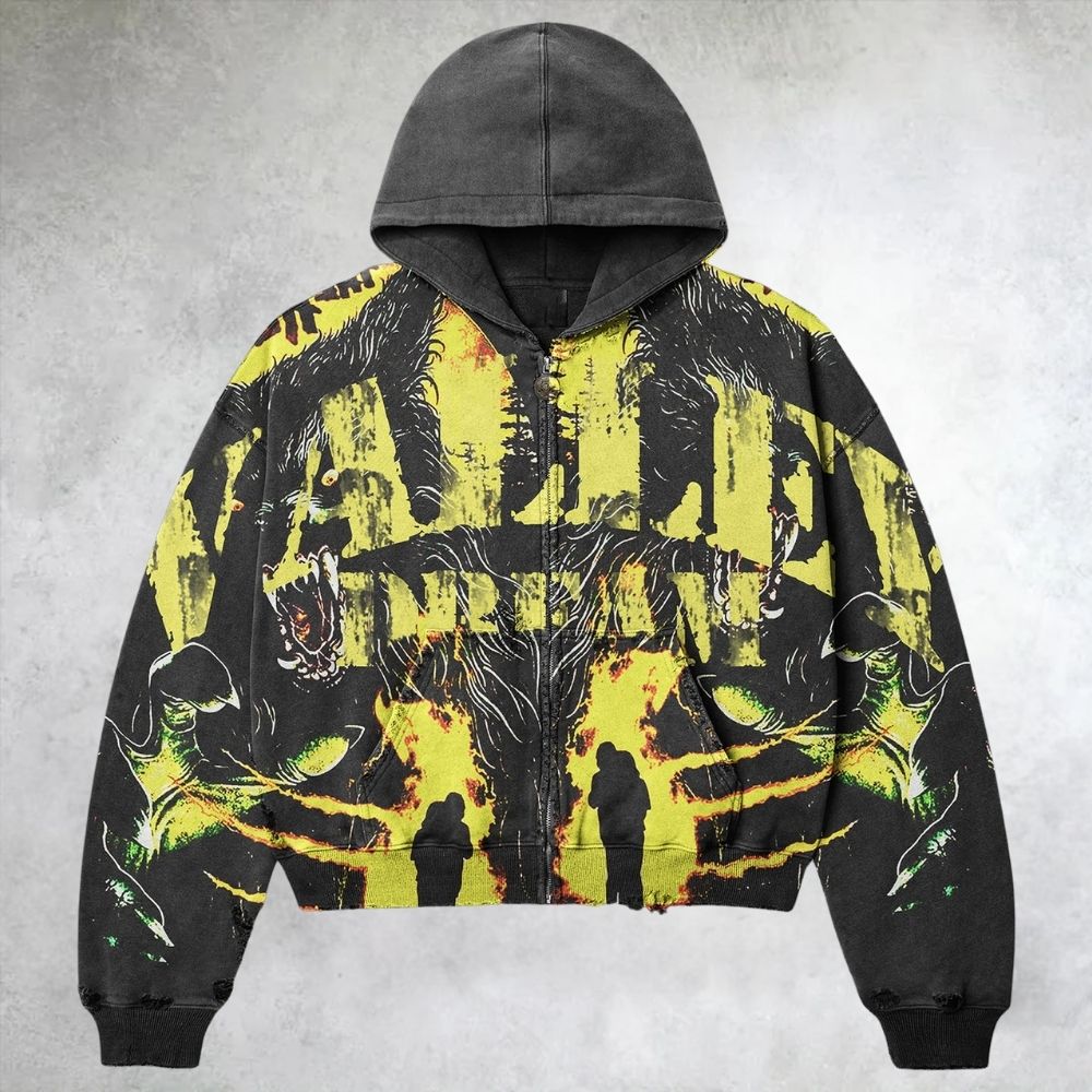Valley Dream Beast Graphic Zip Up Hoodie
