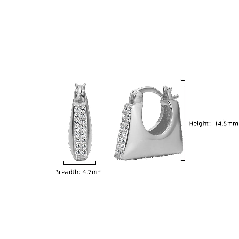 1 Pair 18K Gold Plated White Gold Plated 925 Sterling Silver Zircon Solid Color Earrings