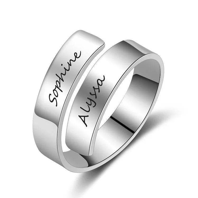 Engraved Personalized Ring Promise Ring with 2 Names