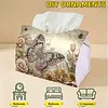 Retro Butterfly DIY PULeather Diamond Painting Tissue Box for Adults Beginners Gem Art Painting Napkin Holder for Living Room Bedroom Bathroom Table Decor