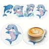 4Pcs DIY Dolphin Wooden Diamond Painting Coasters