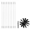 Chimney Brush Set with Long Handle Rods Flexible Dryer Vent Cleaning Tool Kit