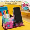 Multifunctional Handmade Wood Diamond Painting Phone/pen Holder& Storage Box Table Ornament Kits